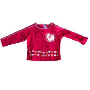 Vintage Baby Looney Tunes Baby Girls Shirt 12M Red Long Sleeve Tweety Bird READ